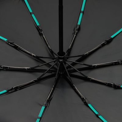 Зонт складной Skymate с УФ-защитой и ручкой-карабином, черный-2