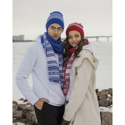 Шарф Lambient, бежевый с молочно-белым-5