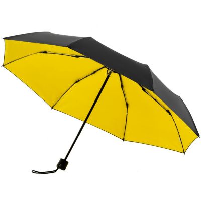 Зонт складной с защитой от УФ-лучей Sunbrella, желтый с черным-0