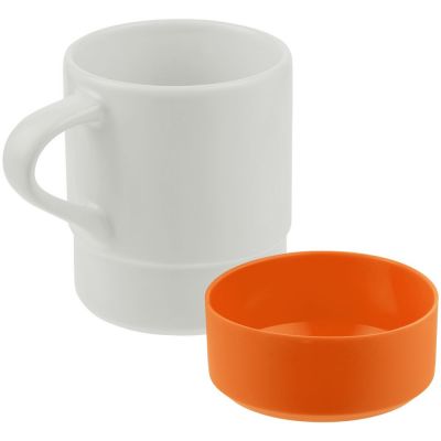Кружка с силиконовой подставкой Protege, оранжевая-2