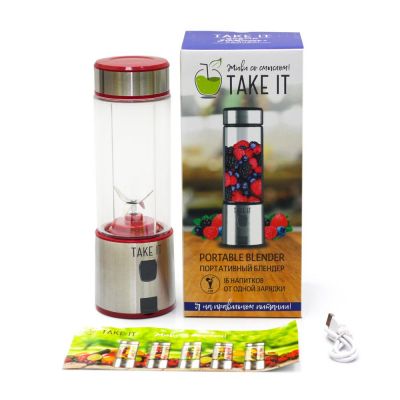 Портативный блендер Take It X4, красный-3