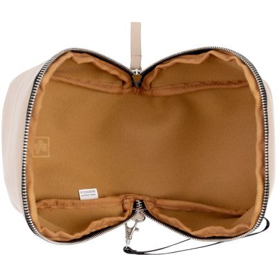 Дорожная косметичка Cubo, бежевая с логотипом-7