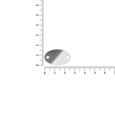 Шильдик металлический Alfa Oval, серебристый глянцевый-3