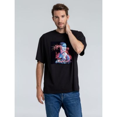 Футболка оверсайз «Дама с горностаем», черная-1