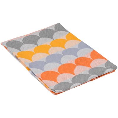 Полотенце кухонное Lamella, серое с оранжевым-0