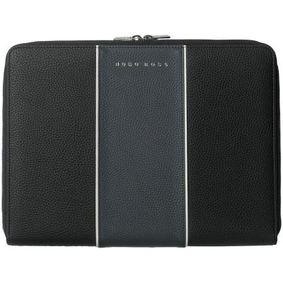 Папка Gear с блокнотом А4, черная с синим-0