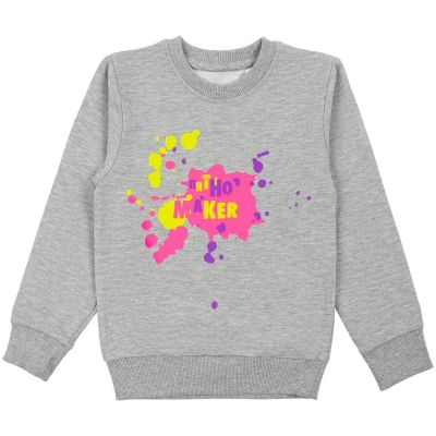 Свитшот детский «Пятно Мaker», серый меланж-0