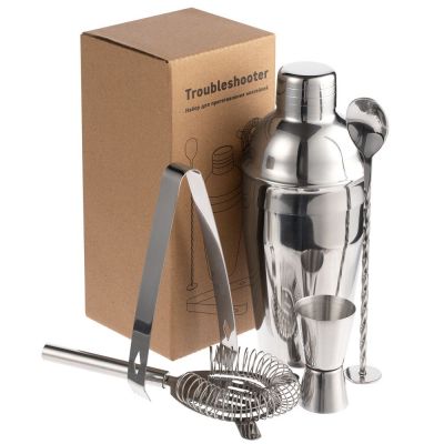 Набор для приготовления коктейлей Troubleshooter, серебристый-2