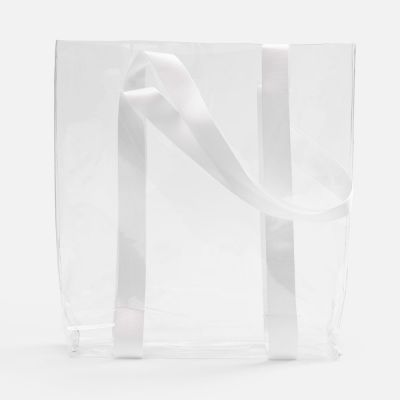 Шопер Clear Fest, ver.2, прозрачный с белыми ручками-2