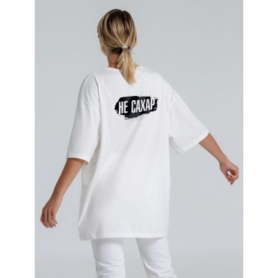 Футболка оверсайз «Не сахар», молочно-белая-2