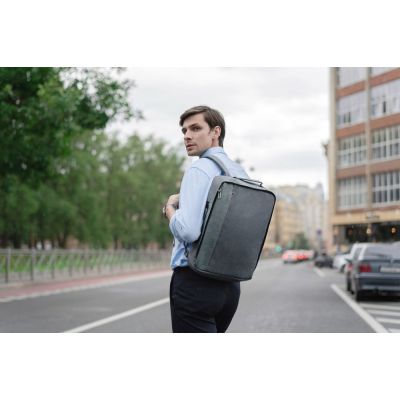 Рюкзак для ноутбука 2 в 1 twoFold, серый с бордовым-10
