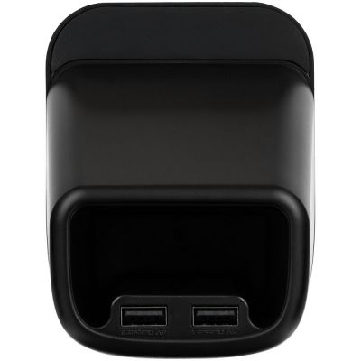 Настольный органайзер с зарядкой, лампой, вентилятором и подсветкой логотипа powerTower, черный-7