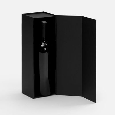 Коробка складная под бутылку Color Jacket Fold, черная-1