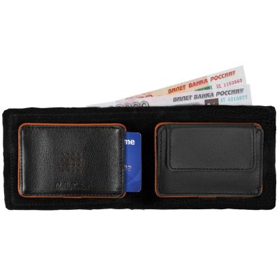 Кошелек Partinico, черный с оранжевым-4