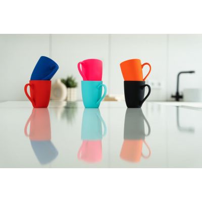 Кружка Good Morning с покрытием софт-тач, ver.2, ярко-розовая (фуксия)-2