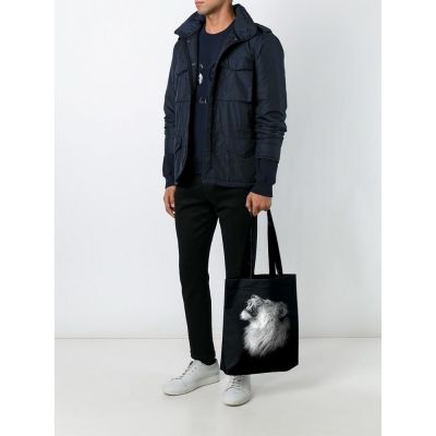 Холщовая сумка Like a Lion, черная-3