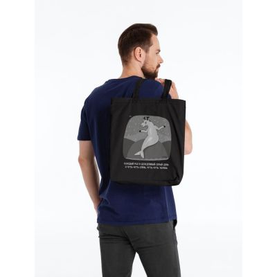 Холщовая сумка «Олень Тюлень», черная-2