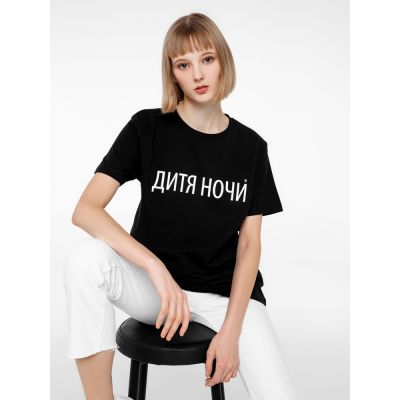 Футболка «Дитя ночи» со светящимся принтом, черная-2