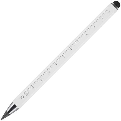 Вечный карандаш Quarta со стилусом и уровнем, белый-2