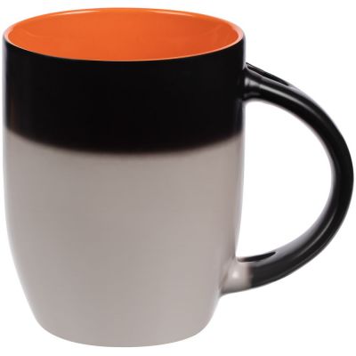 Кружка-хамелеон Melty с ложкой, черная с оранжевым-5