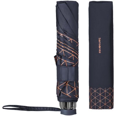 Зонт складной Up Way, механический, синий с оранжевым-3