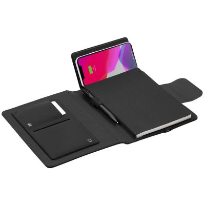 Органайзер Midstream, с блокнотом и аккумулятором, черный-5