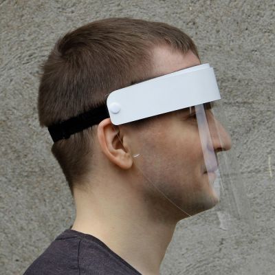 Прозрачный экран для лица Barrier, немедицинский, с белой лентой-9