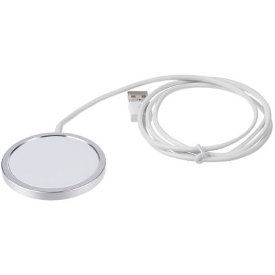Беспроводное зарядное устройство с магнитами Magmate, серебристое-2