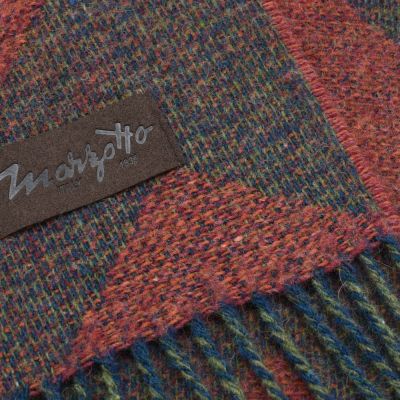 Плед Zig Zag, красный с коричневым-2