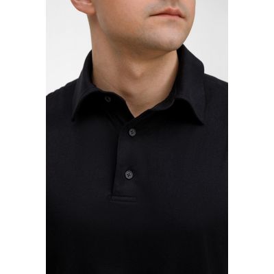 Рубашка поло унисекс Senti, черная-4