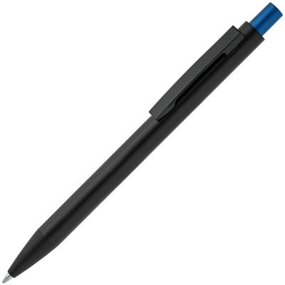Ручка шариковая Chromatic, черная со светло-синим-0