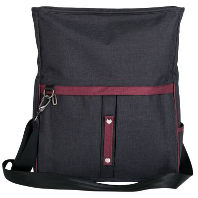 Сумка для ноутбука 2 в 1 twoFold, серая с бордовым-5