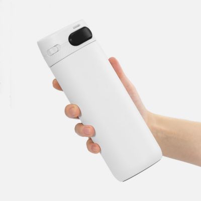 Термостакан X1 с цветной кнопкой, белый с черным-3