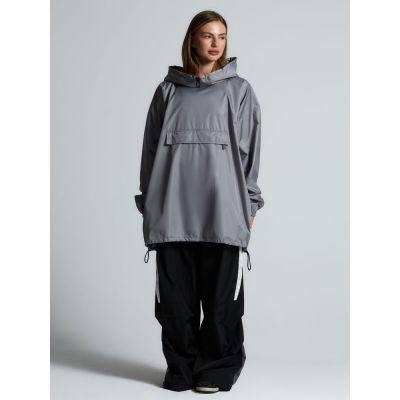 Дождевик-анорак Hard Work, укороченный, серый, единый размер-8