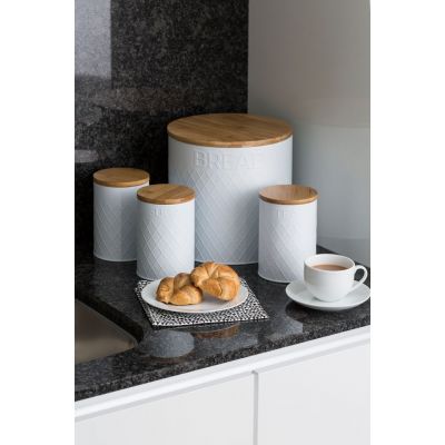 Емкость для хранения кофе Embossed, белая-4