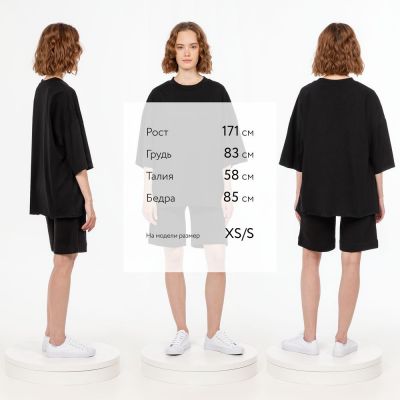 Футболка унисекс оверсайз T1, черная-2