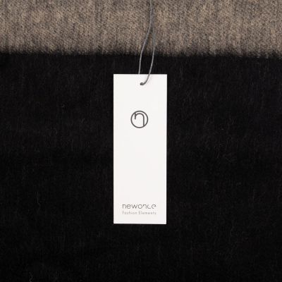 Палантин Charming, черный с бежевым-6