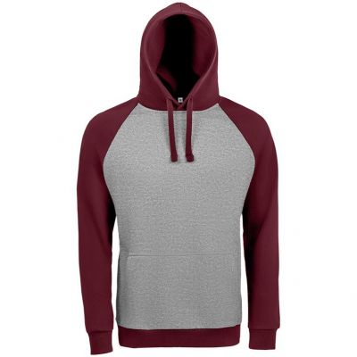 Толстовка унисекс Seattle, серый меланж с бордовым-0