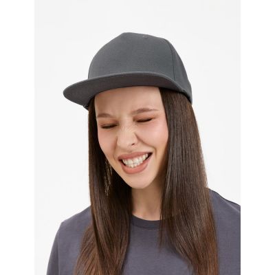 Бейсболка Epicore с прямым козырьком, серая-7