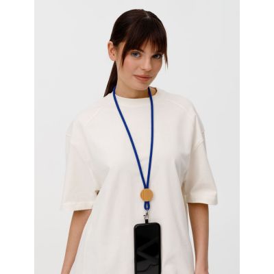 Шнурок для бейджа Tube Wood, синий-7