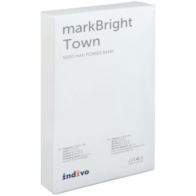Аккумулятор с подсветкой markBright Town, 5000 мАч, серый-4