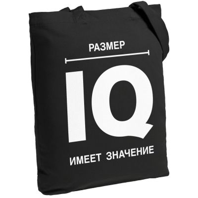 Холщовая сумка «Размер IQ», черная-0