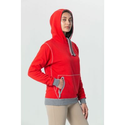 Двусторонняя толстовка Revers, серая с красным-10