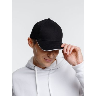 Бейсболка Spiker, черная с белым-5