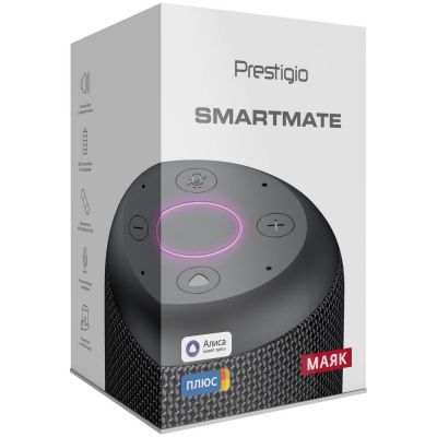 Умная колонка Smartmate с помощником «Алиса», черная-1