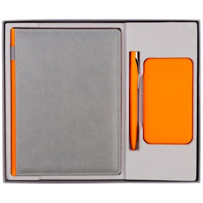 Коробка Overlap под ежедневник, аккумулятор и ручку, серая-2