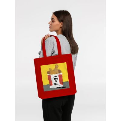 Холщовая сумка «Куриные ножки», красная-2