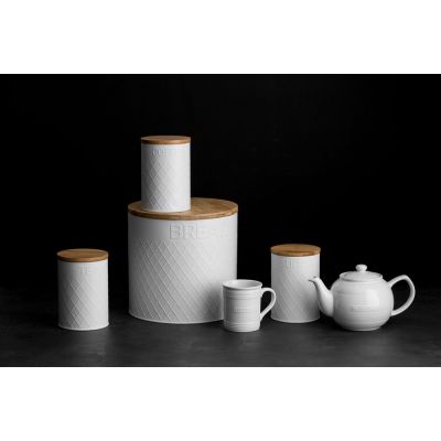 Емкость для хранения кофе Embossed, белая-3