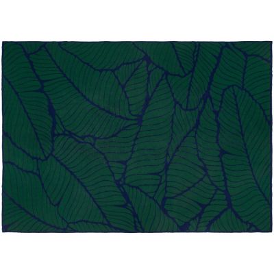 Плед In Leaf, синий с зеленым-3