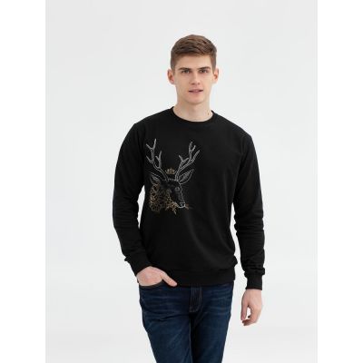 Толстовка «Источник. Олень», черная-0